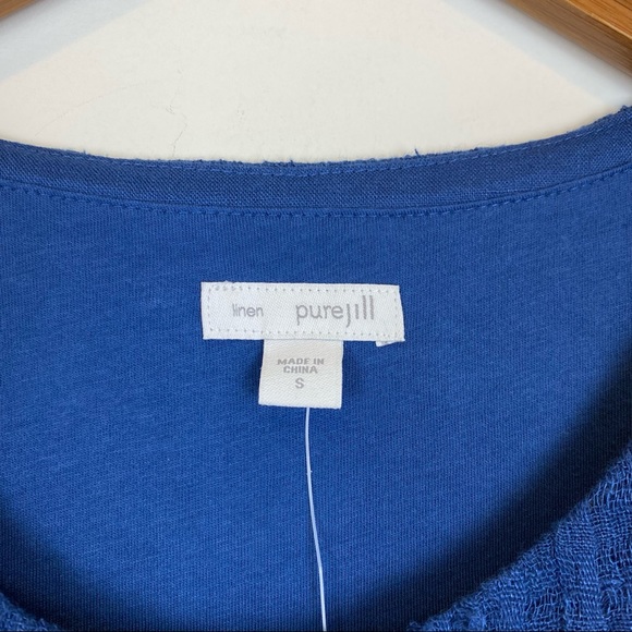 Pure Jill Blue Linen Cotton Layered Maxi Dress - Picture 3 of 7